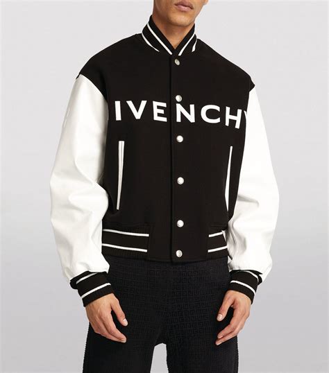 givenchy wool and leather varsity jacket|givenchy letterman jacket.